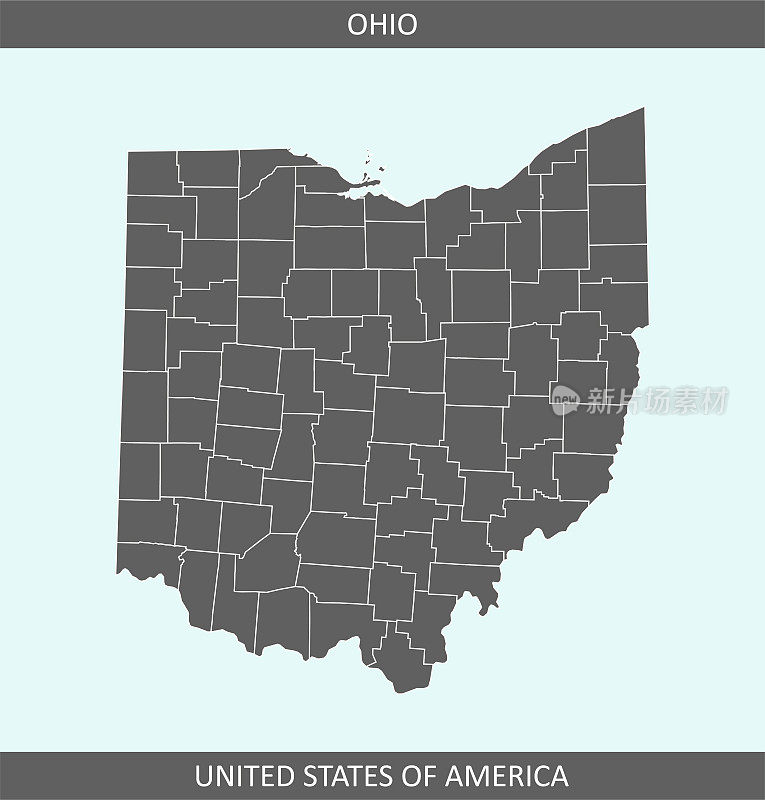 俄亥俄州县地图