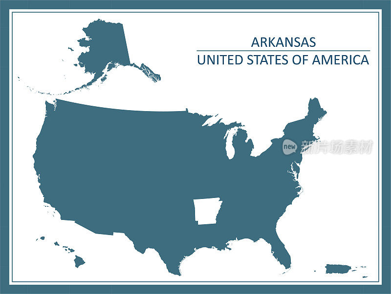 阿肯色州地图美国插图图像艺术
