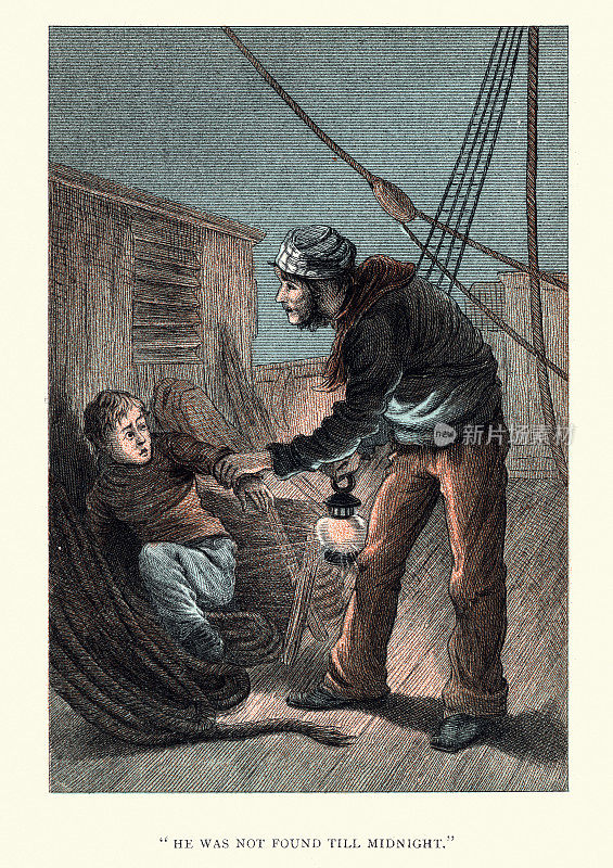 一个年轻的偷渡者在一艘旧帆船上被发现，维多利亚