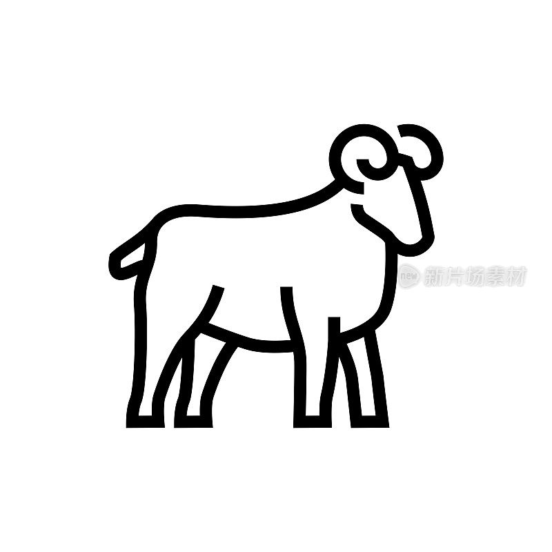 公羊动物线图标
