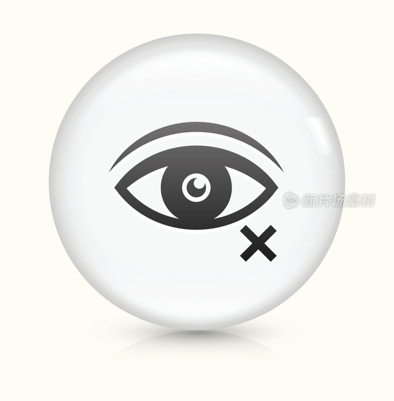 盲图标上的白色圆形矢量按钮