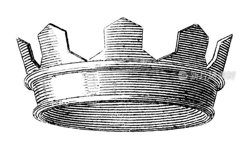 19世纪皇室皇冠的雕刻