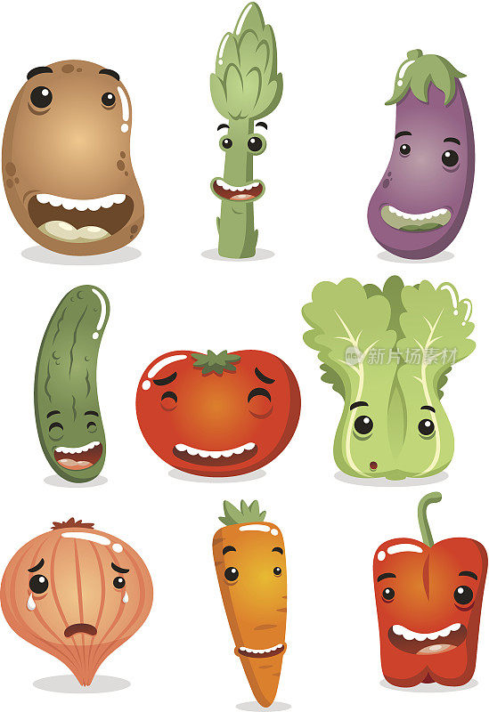 快乐的蔬菜字符