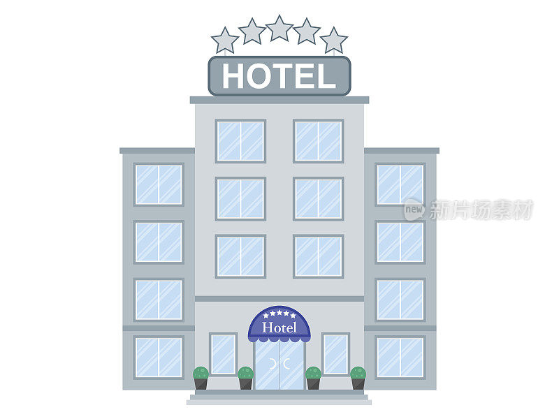 酒店建筑图标平面矢量