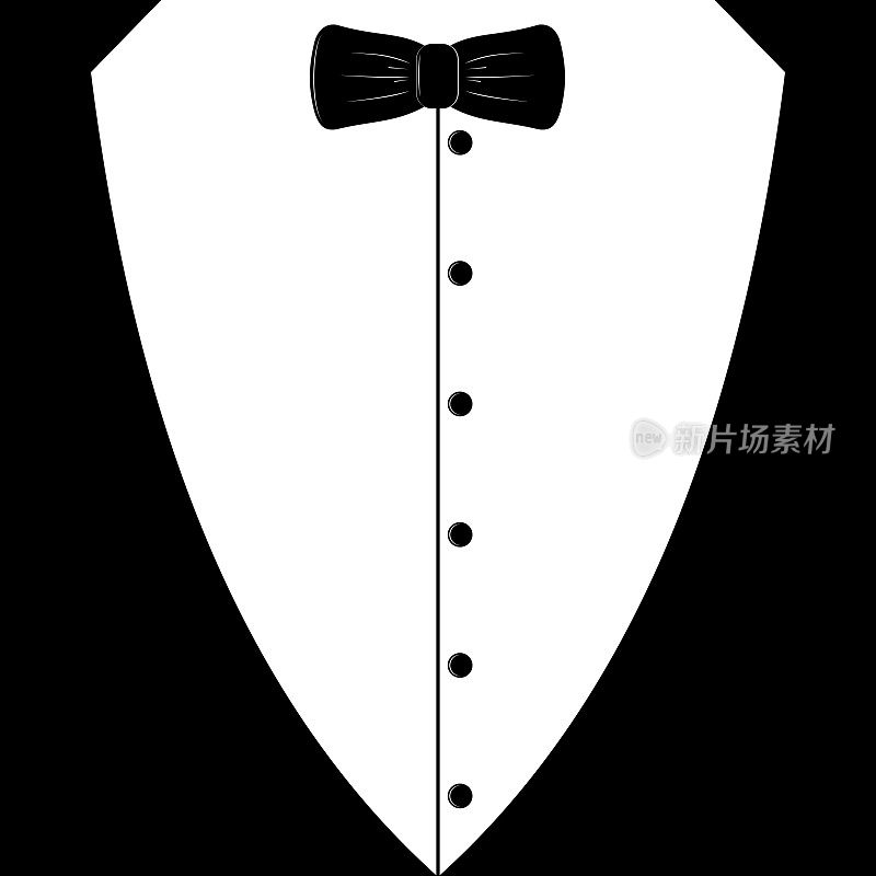 黑色礼服配领带