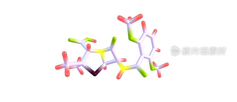 甲氧西林分子结构孤立于白色