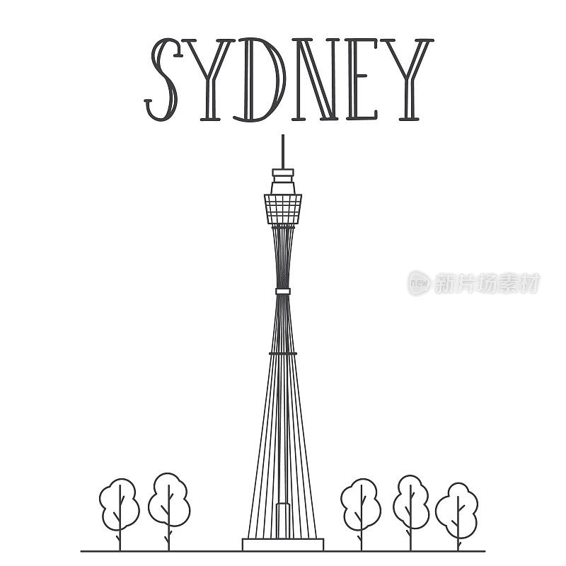 悉尼塔线艺术插图。