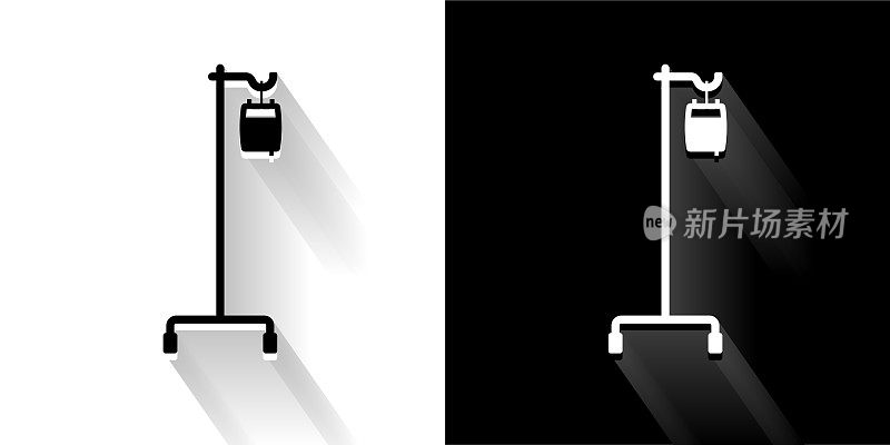 IV医用液体黑白长影图标
