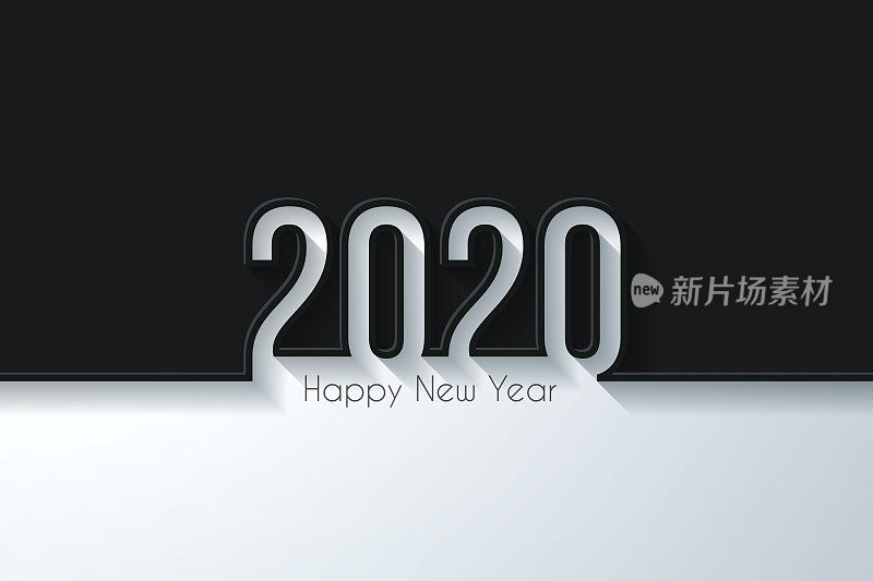 2020年新年快乐――黑色背景