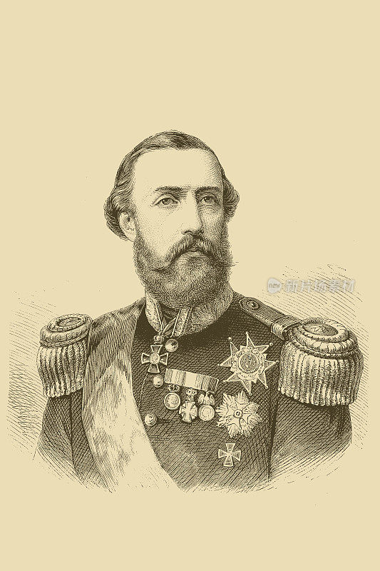 瑞典国王奥斯卡二世，1829年至1907年，是瑞典国王(1872年至他去世)和挪威国王(1872年至1905年)
