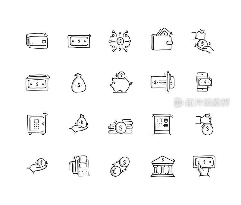 金钱手绘线图标设置