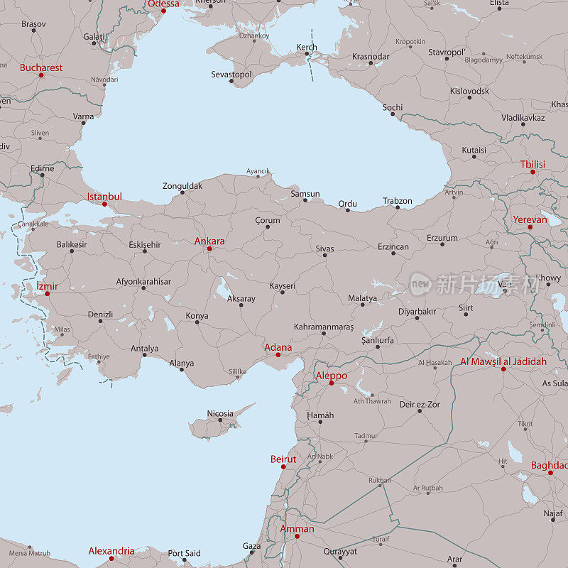 土耳其旅游矢量地图