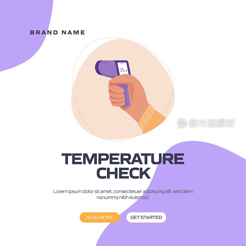 新常态概念-温度检查矢量图