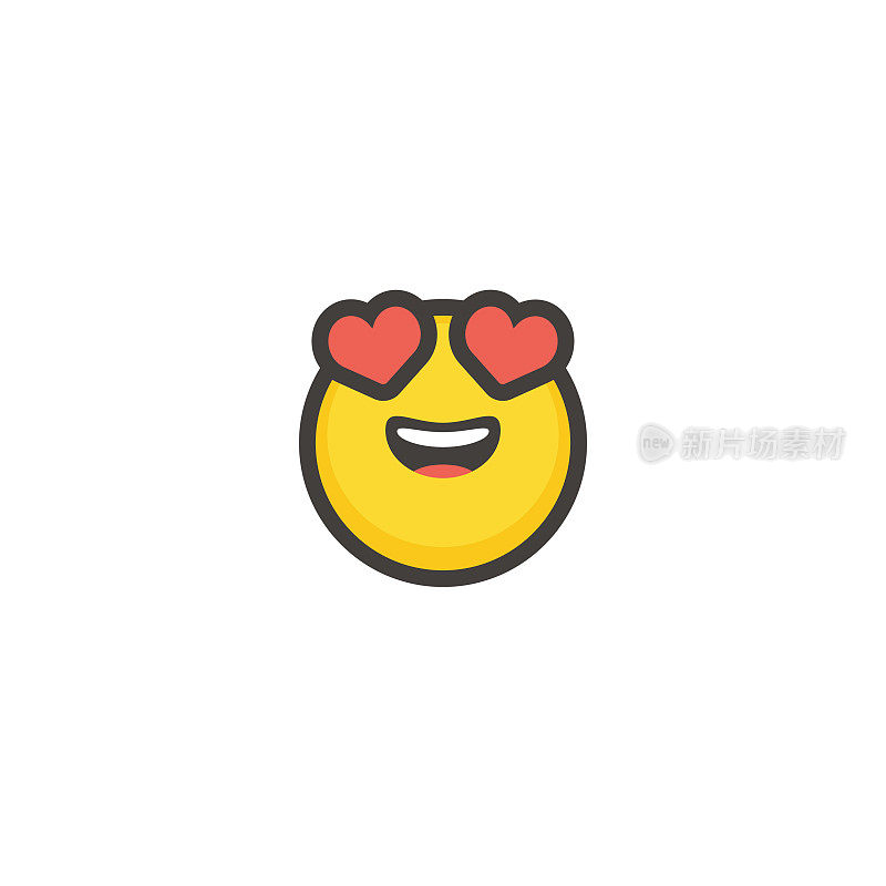 Emoticon平面设计轮廓线