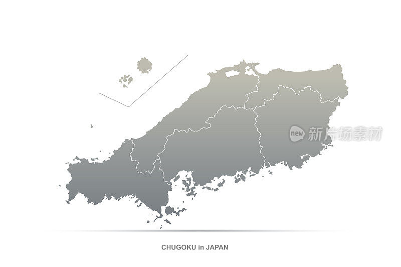 中国地图日本地区矢量地图。
