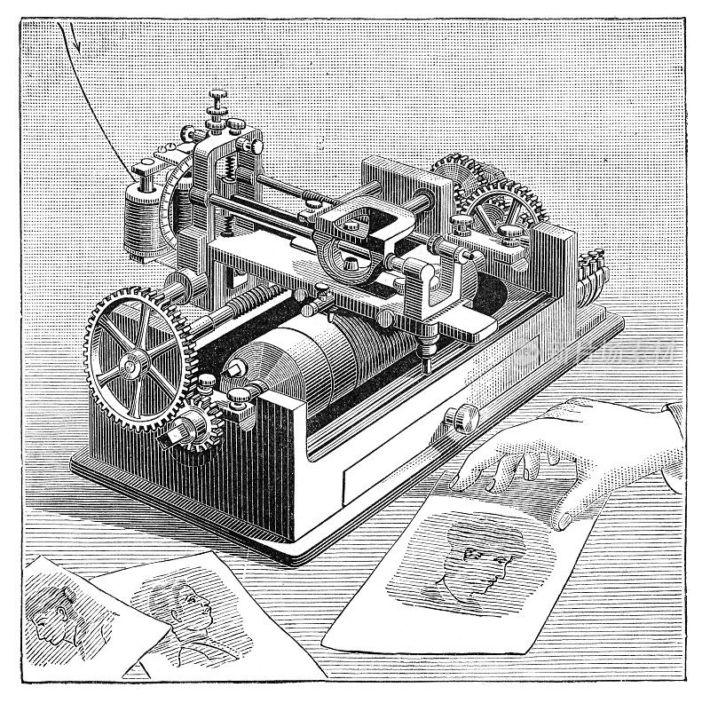 从1895年开始的早期传真机的Amstutz电子地图接收器