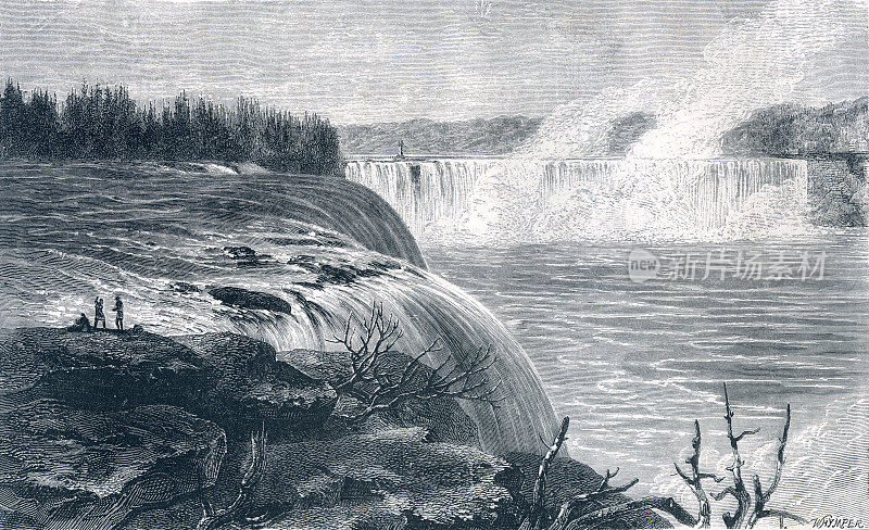 从19世纪的美国瀑布俯瞰尼亚加拉瀑布