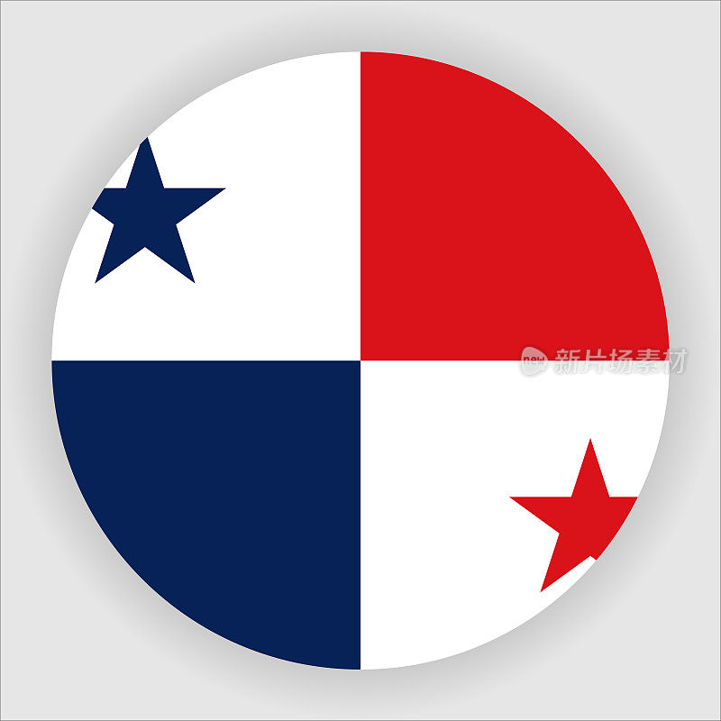 巴拿马圆形国家国旗按钮图标