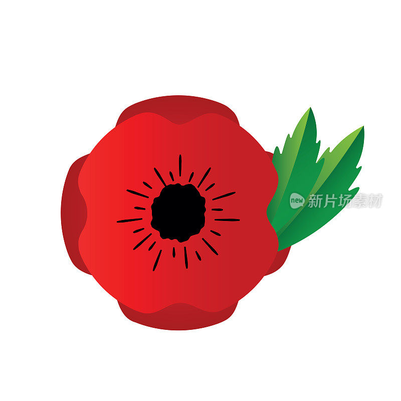阵亡将士纪念日也被称为罂粟节或停战日:极少的罂粟花和文字以免我们忘记。向量股票插图