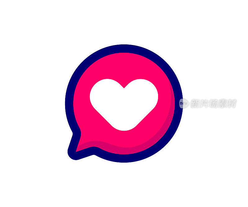 心脏形状的讲话气泡与编辑笔画