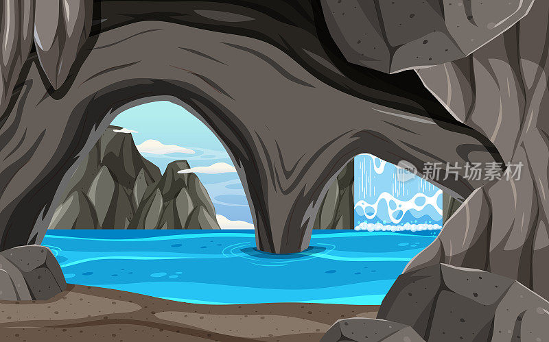 卡通风格的洞穴内景观
