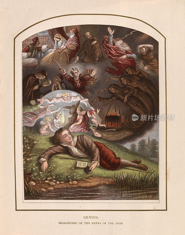 威廉・莎士比亚还是个孩子的时候,就梦想着他的戏剧《天才》中在雅芳河畔的一幕