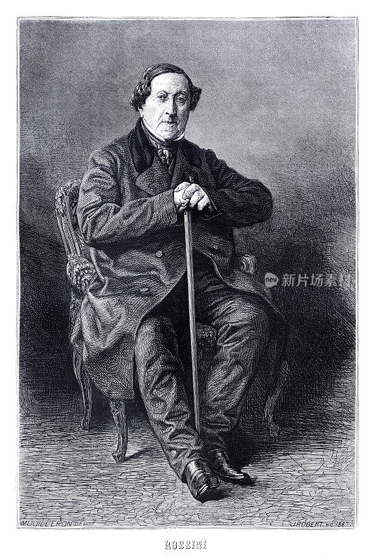 意大利作曲家罗西尼肖像1867年