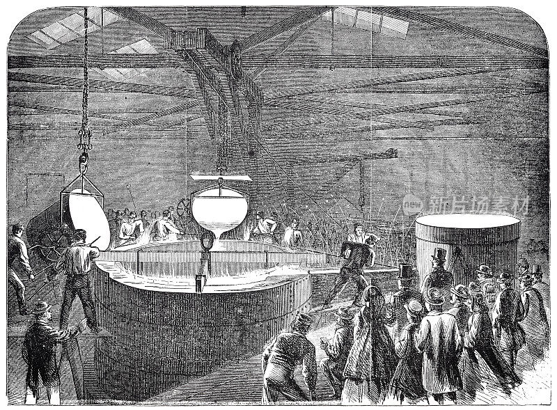 1866年,纽约市的造船生产室