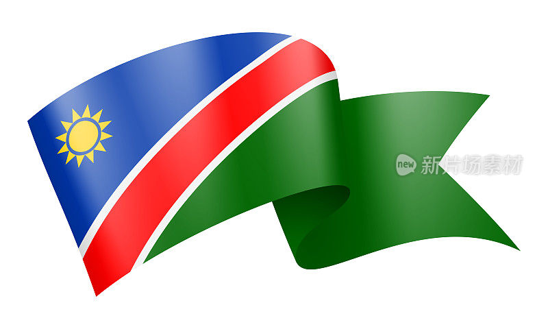 纳米比亚国旗丝带-矢量股票插图