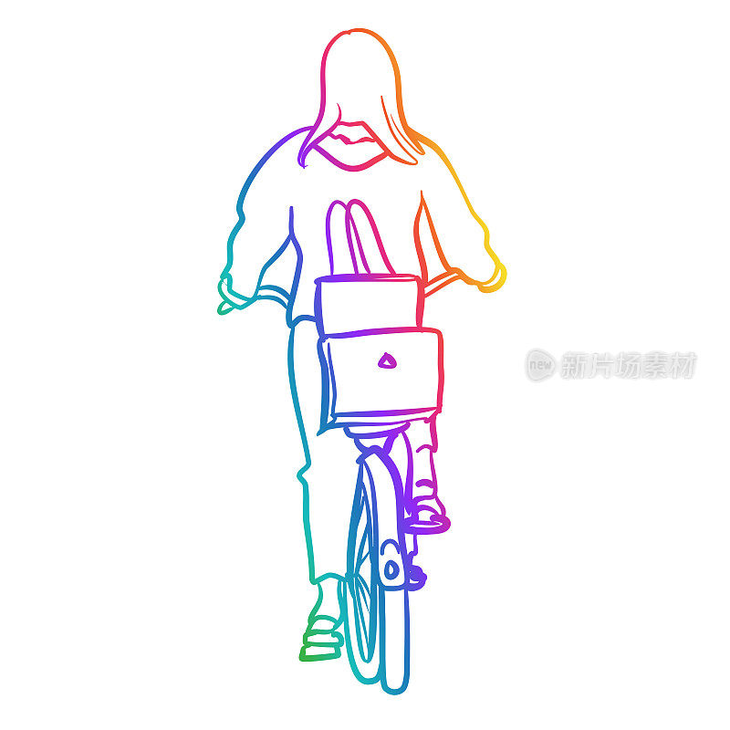 我的路在市中心骑自行车快彩虹