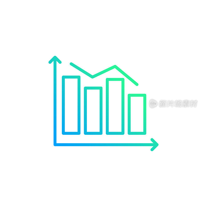 金融图表梯度线图标。Icon适用于网页设计、移动应用、UI、UX和GUI设计。