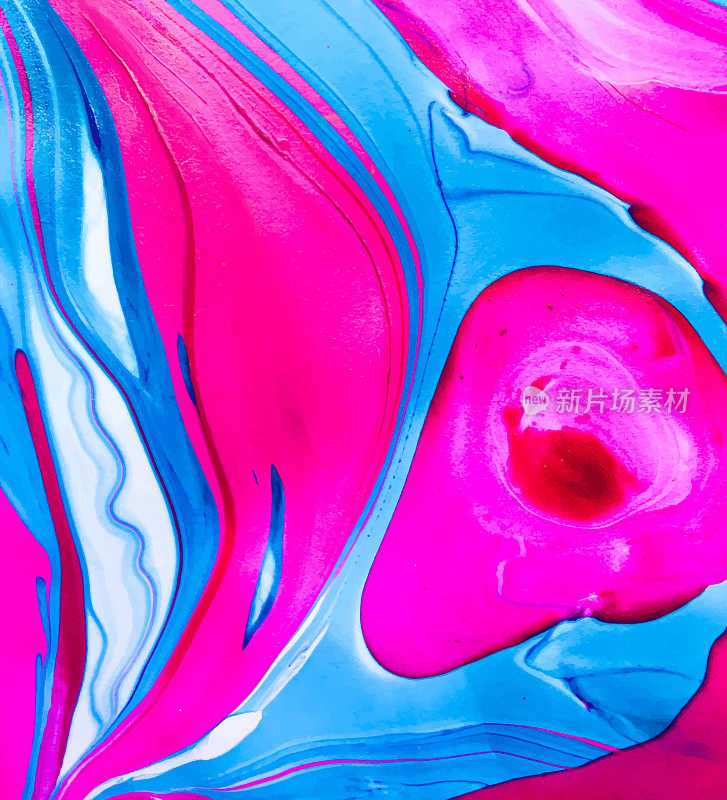 手绘抽象的蓝色和粉色背景。丙烯画设计元素的传单，海报，问候和邀请卡。