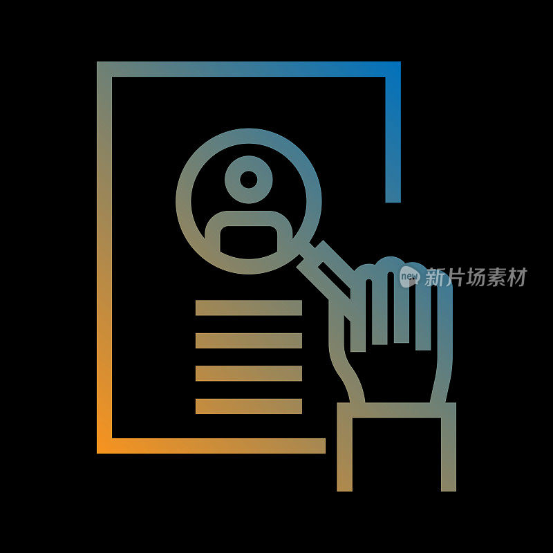 招聘线图标,轮廓向量符号