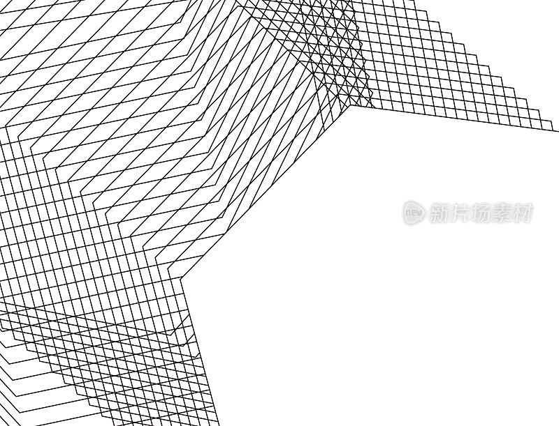 黑白三维几何线结构背景