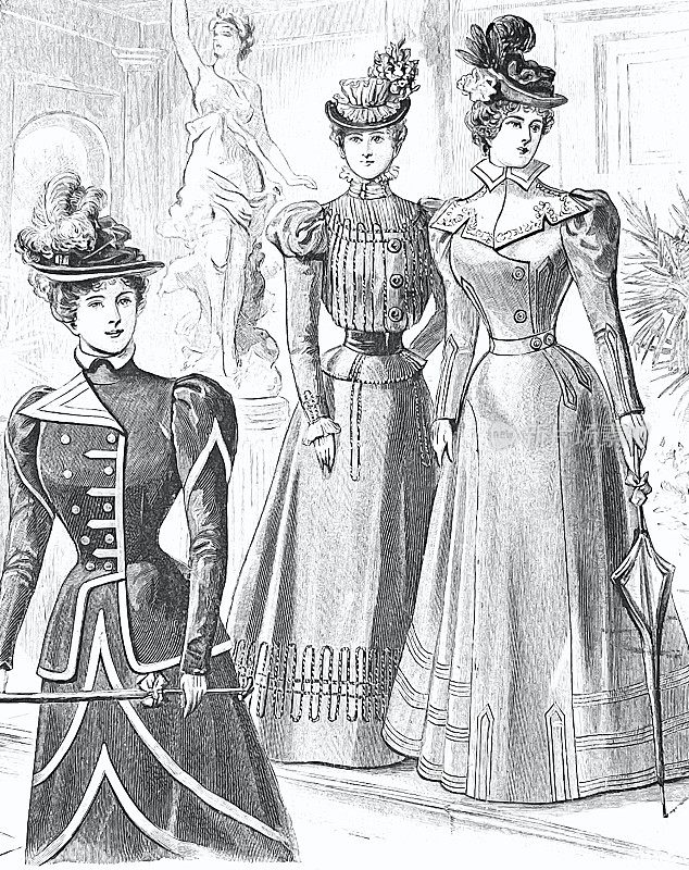 三个女人在室内展示新时尚