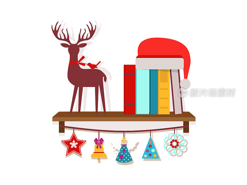圣诞节货架装饰玩具和礼物