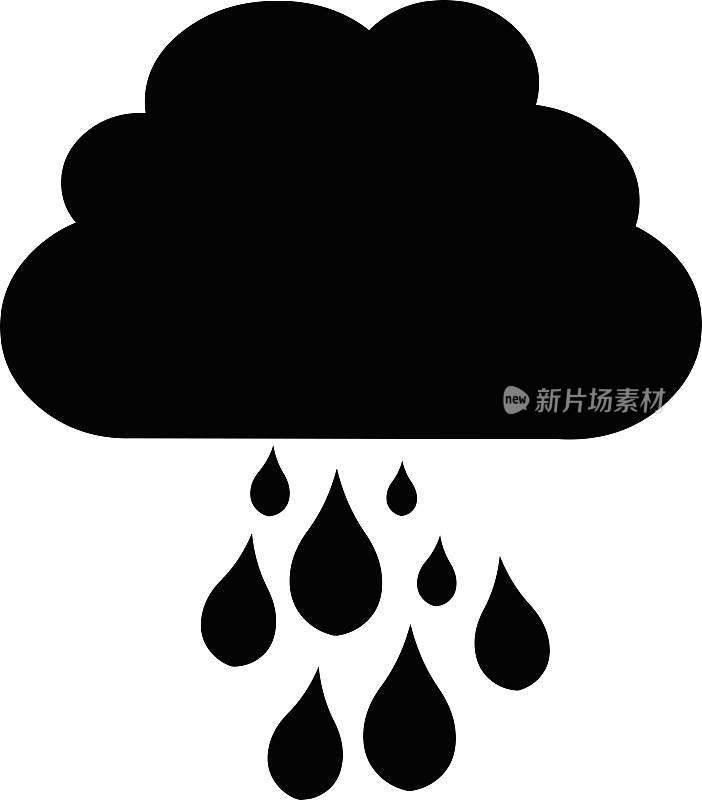 剪影乌云下雨