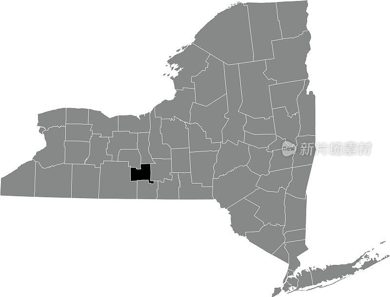 美国纽约斯凯勒县的位置地图
