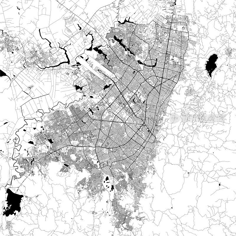 波哥大，哥伦比亚矢量地图