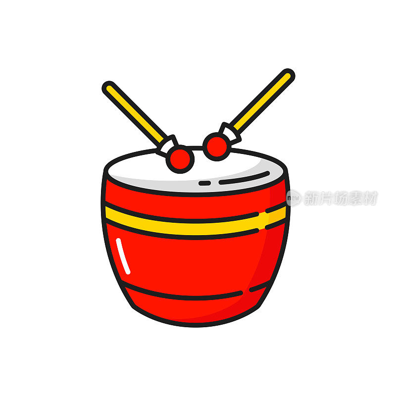 红鼓和鼓槌是中国的一种乐器