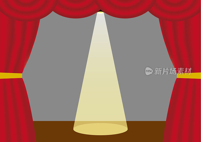 舞台窗帘和聚光灯框架