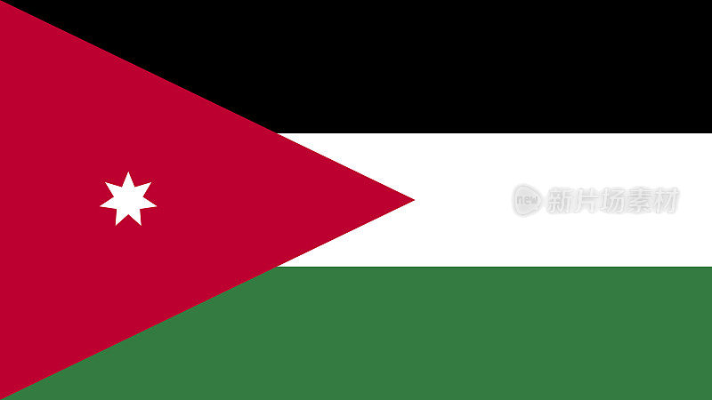 约旦Eps文件的国旗-约旦国旗矢量文件
