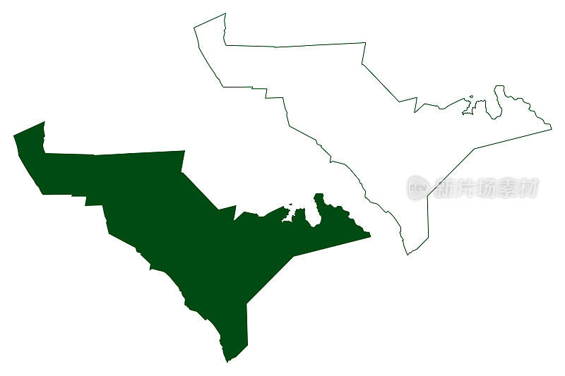 普罗格雷索市(自由和主权国家科阿韦拉德萨拉戈萨，墨西哥，美国墨西哥)地图矢量插图，潦草素描普罗格雷索地图