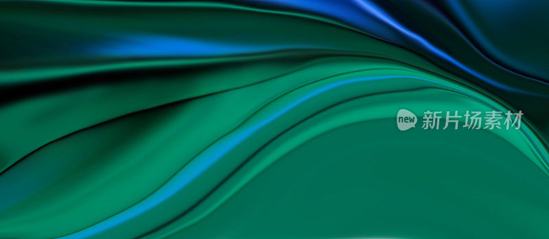 蓝色和绿色流动抽象背景。