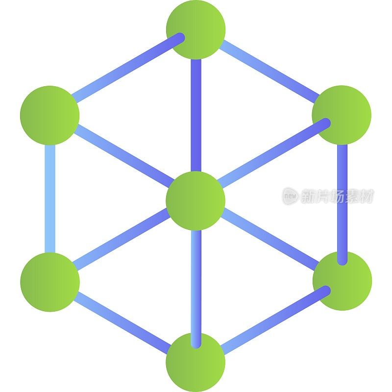 几何网格立方体矢量科学等距图标