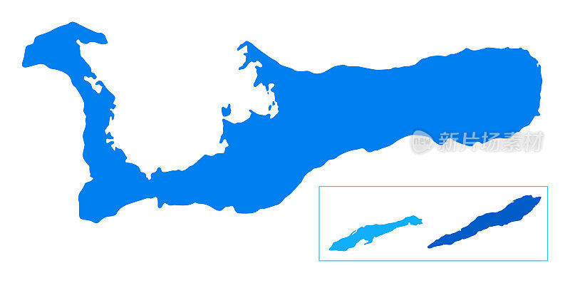 开曼群岛高地详细蓝色地图与地区