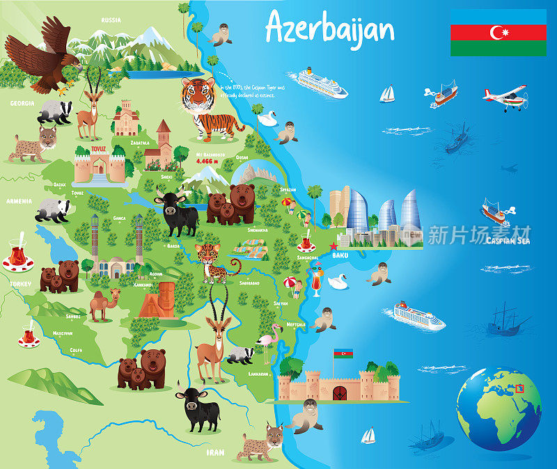 阿塞拜疆旅行地图