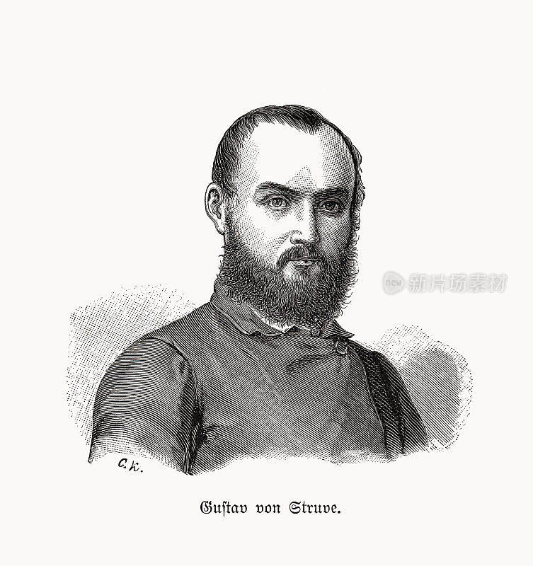 古斯塔夫・斯特鲁夫(1805-1870)，德国外科医生和政治家，木刻作品，1893年出版