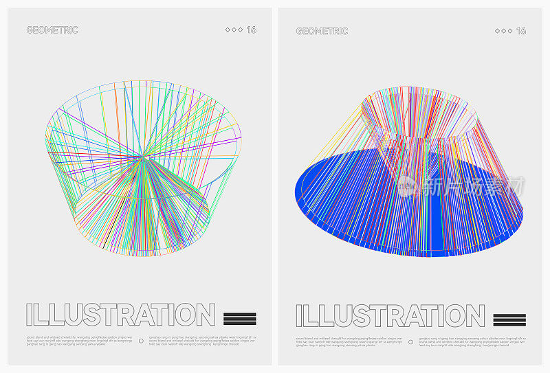 抽象三维几何结构海报矢量背景集合