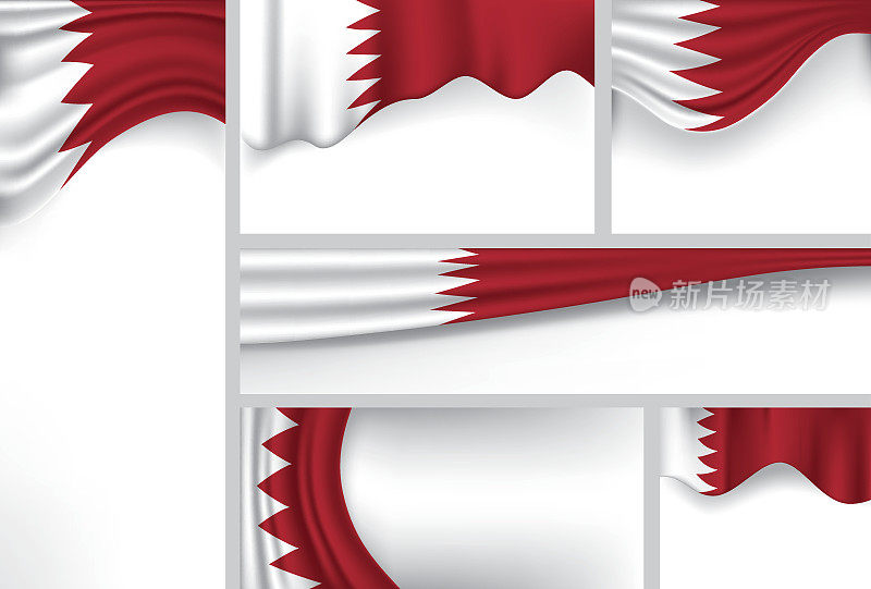 巴林国旗，巴林颜色(矢量艺术)